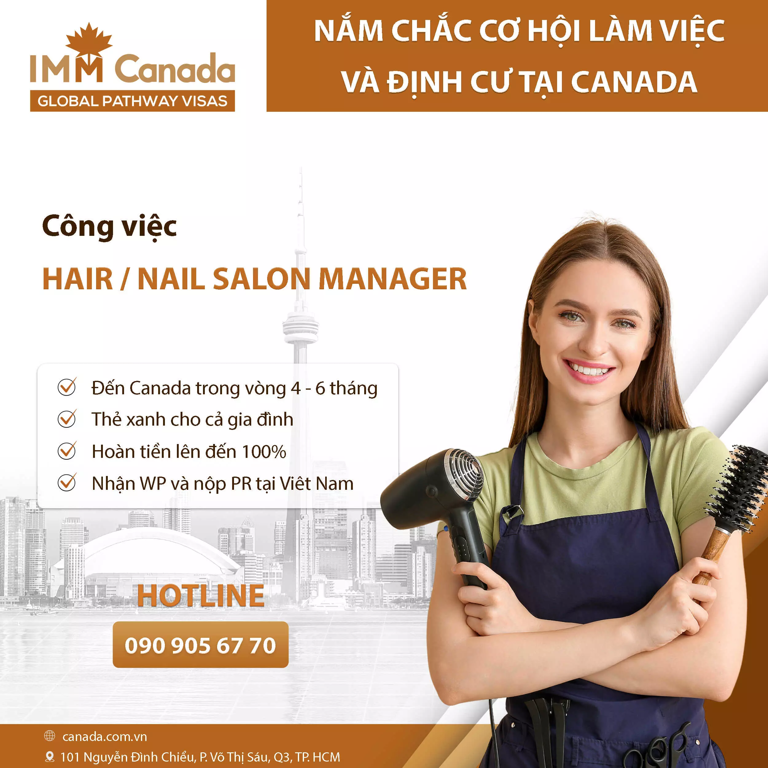 định cư canada vị trí Hair / Nail Salon Manager – Quản lý tiệm Tóc/ Nail