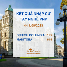 British Columbia và Manitoba công bố kết quả định cư Canada tay nghề PNP từ ngày 4 đến 11/8