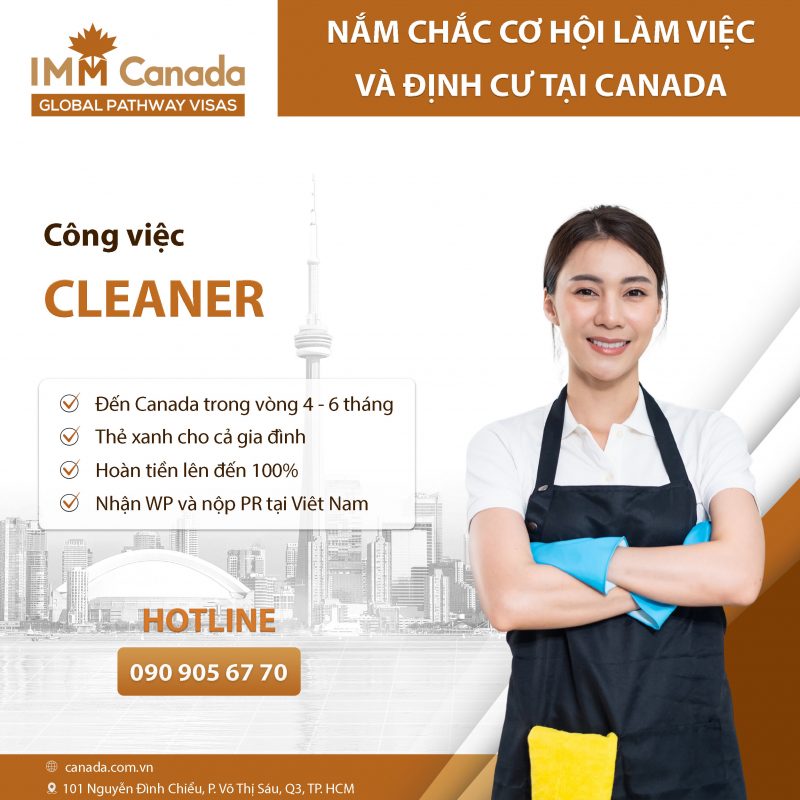 Cleaner – Nhân viên vệ sinh/tạp vụ 