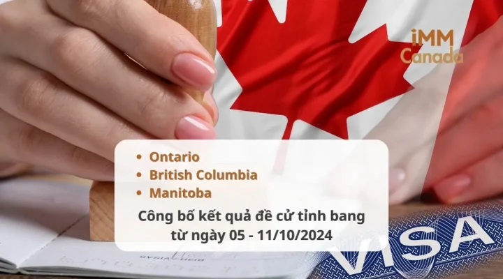 Kết quả rút hồ sơ đề cử tỉnh bang Ontario, British Columbia và Manitoba từ ngày 05 – 11/10/2024