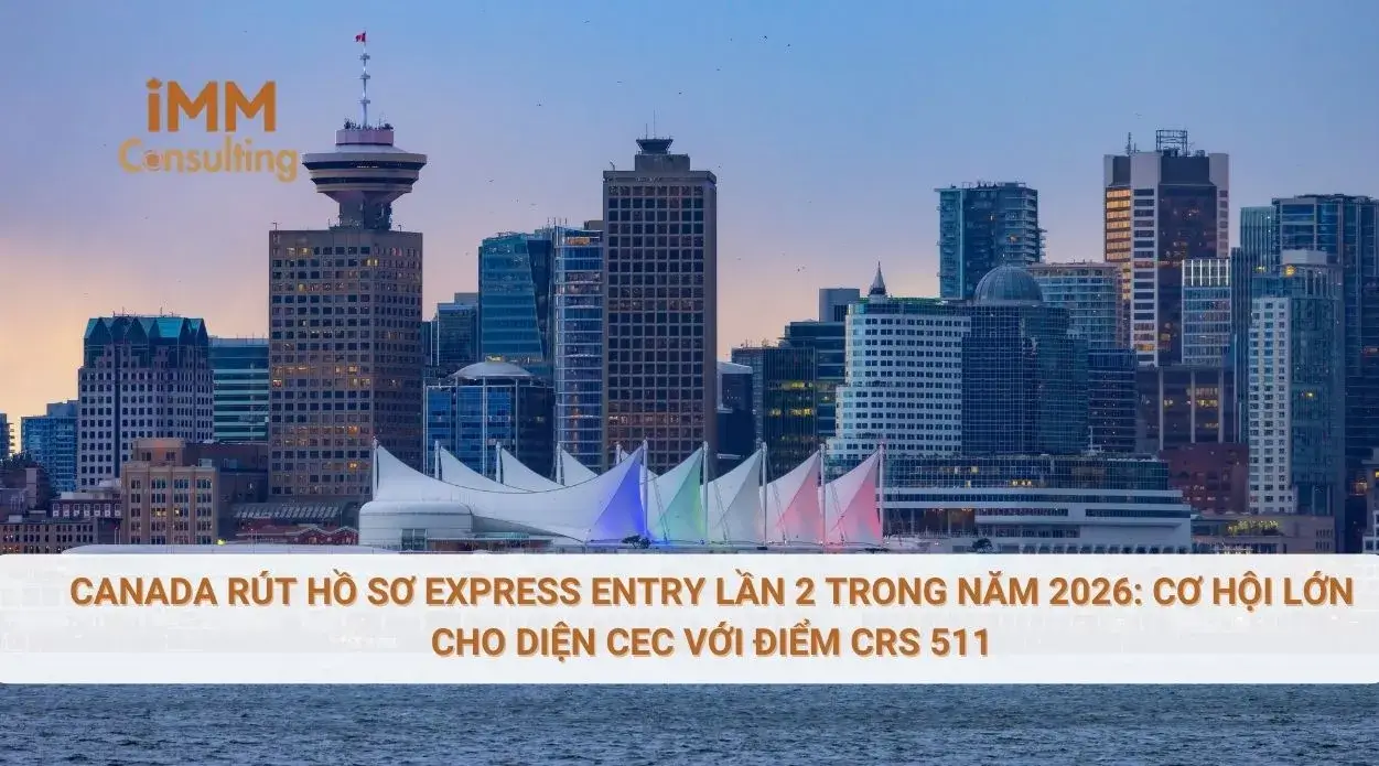 Canada rút hồ sơ Express Entry lần 2 trong năm 2026: cơ hội lớn cho diện CEC với điểm CRS 511
